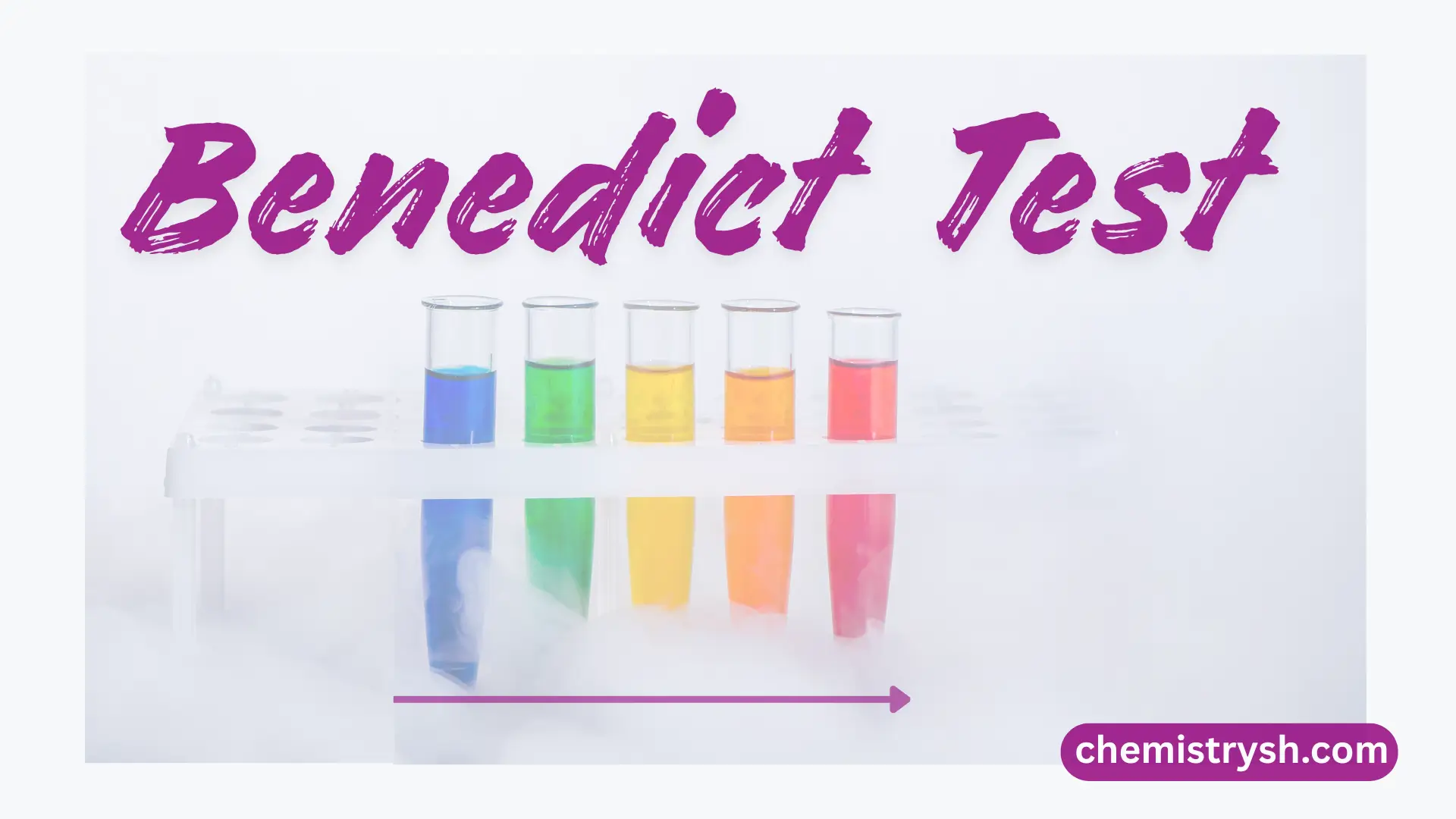 Test tubes representing benedict test result (color change according to sugar concentration).