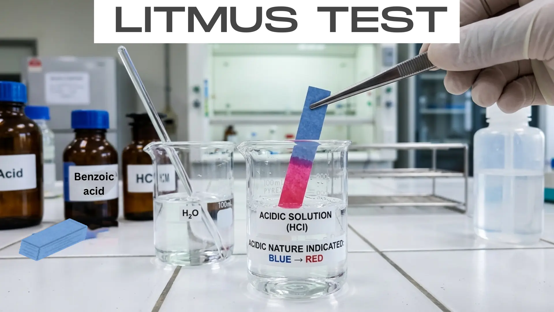 Blue litmus turns red indicate acid.